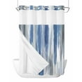 thumbnail image 1 of No Hook Cloth Fabric Shower Curtain with Snap in Liner, Blue Gray Waterproof Shower Curtains Set with See Through Top Window, Modern Simple Abstract White Ombre Texture Bath Curtains Shower 48"x72", 1 of 6