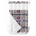 thumbnail image 1 of No Hook Cloth Fabric Shower Curtain with Snap in Liner, Boho Blue Yellow Waterproof Shower Curtains Set with See Through Top Window, Retro Bohemian Flower Leaf Tribal Bath Curtains Shower 54"x78", 1 of 6