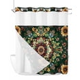 thumbnail image 1 of No Hook Cloth Fabric Shower Curtain with Snap in Liner, Boho Flower Waterproof Shower Curtains Set with See Through Top Window, Bohemian Gorgeous Patterns Ethnic Bohemian Bath Curtains Shower 72"x78", 1 of 6