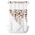 thumbnail image 1 of No Hook Cloth Fabric Shower Curtain with Snap in Liner, Brown Eucalyptus Leaves Waterproof Shower Curtains Set with See Through Top Window, Watercolor Floral Leaf Plants Bath Curtains Shower 54"x78", 1 of 6