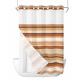 thumbnail image 1 of No Hook Cloth Fabric Shower Curtain with Snap in Liner, Brown Orange Waterproof Shower Curtains Set with See Through Top Window, Farmhouse Abstract Ombre Striped Texture Bath Curtains Shower 72"x96", 1 of 6