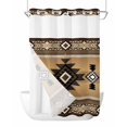thumbnail image 1 of No Hook Cloth Fabric Shower Curtain with Snap in Liner, Brown Southwest Waterproof Shower Curtains Set with See Through Top Window, Boho Aztec Ethnic Abstract Geometric Bath Curtains Shower 48"x72", 1 of 6