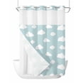 thumbnail image 1 of No Hook Cloth Fabric Shower Curtain with Snap in Liner, Clouds Waterproof Shower Curtains Set with See Through Top Window, Cartoon Blue Sky Minimalist Aesthetic Bath Curtains Shower 72"x96", 1 of 6