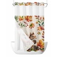 thumbnail image 1 of No Hook Cloth Fabric Shower Curtain with Snap in Liner, Colorful Squirrel Waterproof Shower Curtains Set with See Through Top Window, Botanical Berry Pine Cones Rustic Bath Curtains Shower 36"x78", 1 of 6