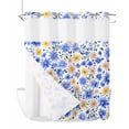 thumbnail image 1 of No Hook Cloth Fabric Shower Curtain with Snap in Liner, Daisy Flowers Waterproof Shower Curtains Set with See Through Top Window, Country Pastoral Blue Petals Floral Bath Curtains Shower 72"x72", 1 of 6