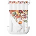 thumbnail image 1 of No Hook Cloth Fabric Shower Curtain with Snap in Liner, Fall Pumpkins Waterproof Shower Curtains Set with See Through Top Window, Thanksgiving Eucalyptus Autumn Leaves Bath Curtains Shower 36"x78", 1 of 6