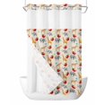 thumbnail image 1 of No Hook Cloth Fabric Shower Curtain with Snap in Liner, Giraffe Elephant Waterproof Shower Curtains Set with See Through Top Window, Fruits Cute Linen Texture Bath Curtains Shower 36"x72", 1 of 6