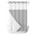 thumbnail image 1 of No Hook Cloth Fabric Shower Curtain with Snap in Liner, Grey Burlap Texture Waterproof Shower Curtains Set with See Through Top Window, Farmhouse Vintage Gray Bath Curtains Shower 54"x78", 1 of 6