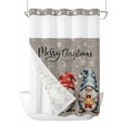 thumbnail image 1 of No Hook Cloth Fabric Shower Curtain with Snap in Liner, Grey Christmas Waterproof Shower Curtains Set with See Through Top Window, Winter Gnomes Snowflake Cartoon Funny Bath Curtains Shower 72"x96", 1 of 6