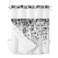 thumbnail image 1 of No Hook Cloth Fabric Shower Curtain with Snap in Liner, Grey Eucalyptus Waterproof Shower Curtains Set with See Through Top Window, Spring Botanical Weeping Plant Aesthetic Bath Curtains 66"x72", 1 of 6