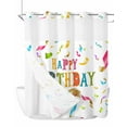 thumbnail image 1 of No Hook Cloth Fabric Shower Curtain with Snap in Liner, Happy Birthday Waterproof Shower Curtains Set with See Through Top Window, Colorful Words Bath Curtains Shower 72"x72", 1 of 6