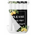 thumbnail image 1 of No Hook Cloth Fabric Shower Curtain with Snap in Liner, Lemon Letter Waterproof Shower Curtains Set with See Through Top Window, Summer Botanical Fruit Leaves Black Bath Curtains Shower 54"x78", 1 of 6