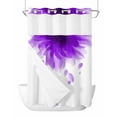 thumbnail image 1 of No Hook Cloth Fabric Shower Curtain with Snap in Liner, Modern Purple Waterproof Shower Curtains Set with See Through Top Window, Gradient Floral Abstract Bohemian White Bath Curtains Shower 72"x84", 1 of 6