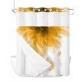 thumbnail image 1 of No Hook Cloth Fabric Shower Curtain with Snap in Liner, Modern Yellow Waterproof Shower Curtains Set with See Through Top Window, Gradient Floral Abstract Bohemian White Bath Curtains Shower 72"x78", 1 of 6