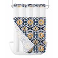 thumbnail image 1 of No Hook Cloth Fabric Shower Curtain with Snap in Liner, Morocco Waterproof Shower Curtains Set with See Through Top Window, Orange Blue Plaid Boho Bohemian Mexican Aztec Bath Curtains Shower 72"x84", 1 of 6