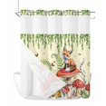 thumbnail image 1 of No Hook Cloth Fabric Shower Curtain with Snap in Liner, Mushroom Fox Waterproof Shower Curtains Set with See Through Top Window, Green Leaf Butterfly Red Retro Plant Bath Curtains Shower 66"x72", 1 of 6