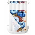 thumbnail image 1 of No Hook Cloth Fabric Shower Curtain with Snap in Liner, Navy Blue Pumpkins Fall Waterproof Shower Curtains Set with See Through Top Window, Thanksgiving Botanical Beige Bath Curtains Shower 54"x78", 1 of 6