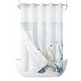 thumbnail image 1 of No Hook Cloth Fabric Shower Curtain with Snap in Liner, Ocean Blue Coral Waterproof Shower Curtains Set with See Through Top Window, Summer Coastal Starfish Flower Bath Curtains Shower 36"x72", 1 of 6
