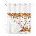 thumbnail image 1 of No Hook Cloth Fabric Shower Curtain with Snap in Liner, Orange Yellow Pumpkins Waterproof Shower Curtains Set with See Through Top Window, Autumn Leaves Retro Bath Curtains Shower 72"x72", 1 of 6