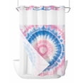 thumbnail image 1 of No Hook Cloth Fabric Shower Curtain with Snap in Liner, Pink Blue Ombre Waterproof Shower Curtains Set with See Through Top Window, Modern Boho Ethnic Tie Dye Geometric Bath Curtains Shower 72"x84", 1 of 6
