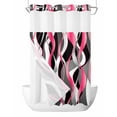 thumbnail image 1 of No Hook Cloth Fabric Shower Curtain with Snap in Liner, Pink Stripe Waterproof Shower Curtains Set with See Through Top Window, Gradient Grey Moire Geometric Modern Abstract Bath Curtains 36"x78", 1 of 6