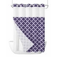 thumbnail image 1 of No Hook Cloth Fabric Shower Curtain with Snap in Liner, Purple Moroccon Waterproof Shower Curtains Set with See Through Top Window, Country Chic Ethnic Minimalist Motifs Bath Curtains Shower 60"x72", 1 of 6
