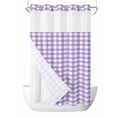thumbnail image 1 of No Hook Cloth Fabric Shower Curtain with Snap in Liner, Purple Waterproof Shower Curtains Set with See Through Top Window, Country French Rustic Buffalo Plaid Modern Art Bath Curtains Shower 36"x78", 1 of 6