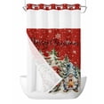thumbnail image 1 of No Hook Cloth Fabric Shower Curtain with Snap in Liner, Red Christmas Waterproof Shower Curtains Set with See Through Top Window, Winter Gnomes Xmas Pine Tree Snowflake Bath Curtains Shower 54"x78", 1 of 6