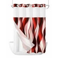 thumbnail image 1 of No Hook Cloth Fabric Shower Curtain with Snap in Liner, Red Striped Ombre Waterproof Shower Curtains Set with See Through Top Window, Modern Red Moire Geometric Bath Curtains Shower 60"x72", 1 of 6