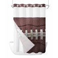 thumbnail image 1 of No Hook Cloth Fabric Shower Curtain with Snap in Liner, Rugby Sport Waterproof Shower Curtains Set with See Through Top Window, Usa Sport White Red Brown Ball Bath Curtains Shower 60"x72", 1 of 6