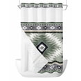 thumbnail image 1 of No Hook Cloth Fabric Shower Curtain with Snap in Liner, Sagge Green Boho Waterproof Shower Curtains Set with See Through Top Window, Country Southwest Aztec Geometric Bath Curtains Shower 36"x78", 1 of 6