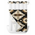 thumbnail image 1 of No Hook Cloth Fabric Shower Curtain with Snap in Liner, Southwestern Aztec Waterproof Shower Curtains Set with See Through Top Window, Retro National Style Brown Abstract Bath Curtains Shower 54"x78", 1 of 6