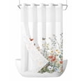 thumbnail image 1 of No Hook Cloth Fabric Shower Curtain with Snap in Liner, Spring Floral Waterproof Shower Curtains Set with See Through Top Window, Pastoral Flower Watercolor Bath Curtains Shower 36"x78", 1 of 6