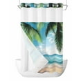 thumbnail image 1 of No Hook Cloth Fabric Shower Curtain with Snap in Liner, Summer Beach Waterproof Shower Curtains Set with See Through Top Window, Ocean Tropical Palm Tree Seaside Landscape Bath Curtains 54"x78", 1 of 6