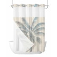 thumbnail image 1 of No Hook Cloth Fabric Shower Curtain with Snap in Liner, Summer Palm Trees Waterproof Shower Curtains Set with See Through Top Window, Tropical Plants Vintage Wood Grain Bath Curtains Shower 72"x84", 1 of 6