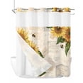 thumbnail image 1 of No Hook Cloth Fabric Shower Curtain with Snap in Liner, Sunflower Waterproof Shower Curtains Set with See Through Top Window, Farmhouse Floral Bee Brown Vintage Pink Yellow Bath Curtains 72"x78", 1 of 6