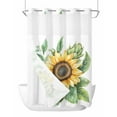 thumbnail image 1 of No Hook Cloth Fabric Shower Curtain with Snap in Liner, Sunflower Waterproof Shower Curtains Set with See Through Top Window, Spring Budding Flowers Seasonal Botanical Bath Curtains Shower 48"x72", 1 of 6
