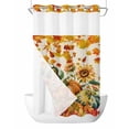 thumbnail image 1 of No Hook Cloth Fabric Shower Curtain with Snap in Liner, Thanksgiving Waterproof Shower Curtains Set with See Through Top Window, Vintage Pumpkin Autumn Sunflower Maple Leaf Bath Curtains 36"x78", 1 of 6