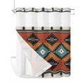 thumbnail image 1 of No Hook Cloth Fabric Shower Curtain with Snap in Liner, Vintage Aztec Waterproof Shower Curtains Set with See Through Top Window, Southwest Tribe Bohemian Abstract Bath Curtains Shower 72"x72", 1 of 6