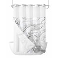thumbnail image 1 of No Hook Cloth Fabric Shower Curtain with Snap in Liner, White Gray Marble Waterproof Shower Curtains Set with See Through Top Window, Modern Minimalist Abstract Texture Bath Curtains Shower 72"x96", 1 of 6