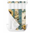 thumbnail image 1 of No Hook Cloth Fabric Shower Curtain with Snap in Liner, White Roses Waterproof Shower Curtains Set with See Through Top Window, Sunflower Spring Floral Retro Blue Striped Bath Curtains Shower 54"x78", 1 of 6
