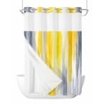 thumbnail image 1 of No Hook Cloth Fabric Shower Curtain with Snap in Liner, Yellow Gray White Waterproof Shower Curtains Set with See Through Top Window, Farmhouse Gradient Abstract Art Bath Curtains Shower 72"x84", 1 of 6