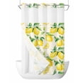 thumbnail image 1 of No Hook Cloth Fabric Shower Curtain with Snap in Liner, Yellow Lemon Waterproof Shower Curtains Set with See Through Top Window, Summer Fruit Green Retro Farmhouse Leaf Bath Curtains Shower 36"x72", 1 of 6
