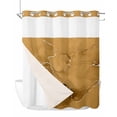 thumbnail image 1 of No Hook Cloth Fabric Shower Curtain with Snap in Liner, Yellow Marble Texture Waterproof Shower Curtains Set with See Through Top Window, Country Ombre Fluid Aesthetic Bath Curtains Shower 72"x72", 1 of 6