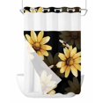 thumbnail image 1 of No Hook Cloth Fabric Shower Curtain with Snap in Liner, Yellow Sunflower Waterproof Shower Curtains Set with See Through Top Window, Summer Bee Black Abstract Botanical Bath Curtains Shower 60"x72", 1 of 6