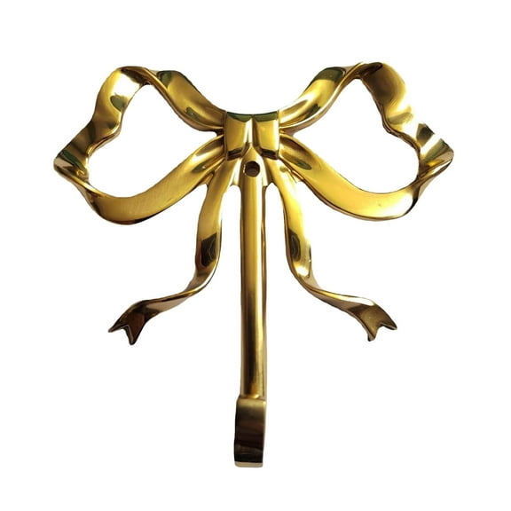 Brass Bowknot Door Hanger Wall Hook Decorative Punch In Installation for Hanging Towels Hats and More