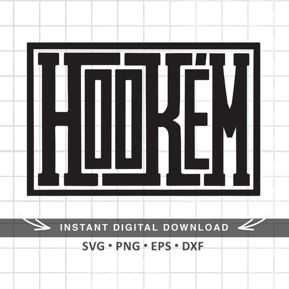 Hook 'Em Horns Texas Longhorns Vector Clipart File Poster Decor For Living Room Bedroom, Size 24x36 UNFFRAMED F03.1.7l3398