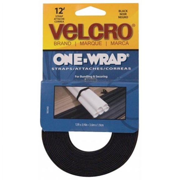 Hook Eye Adhesive Usa  6 Count .75 in. X 9 ft. Large Black Get-A-Grip Straps