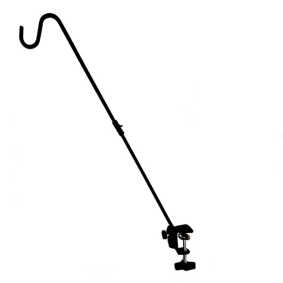 Hook Hanging Hook Bird Feeding Rod Hook Adjustable Rail Rod, 30 in, Heavy-Duty Steel, Squirrel Proof, for Bird Feeders, Flower Pots, String Lights, Wind Chimes