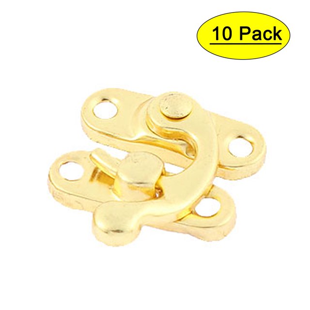 Hook Hinge Lock Clasp Closure Box Latch Gold Tone 10 Sets